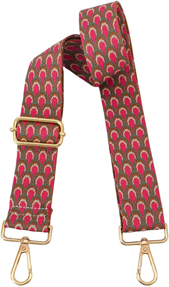 Detalle de ROYGBCP Replacement Purse Strap: Adjustable Wide Canvas Crossbody Shoulder Strap for Women