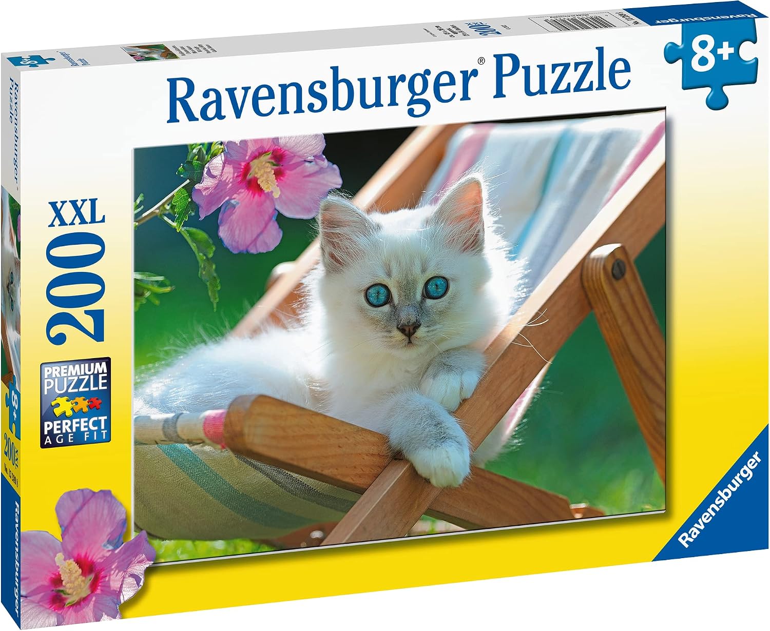 Detalle 2 de Ravensburger 13289 8 XXL-kinderpuzzel met 200 stukjes, eenhoorn en witte kat