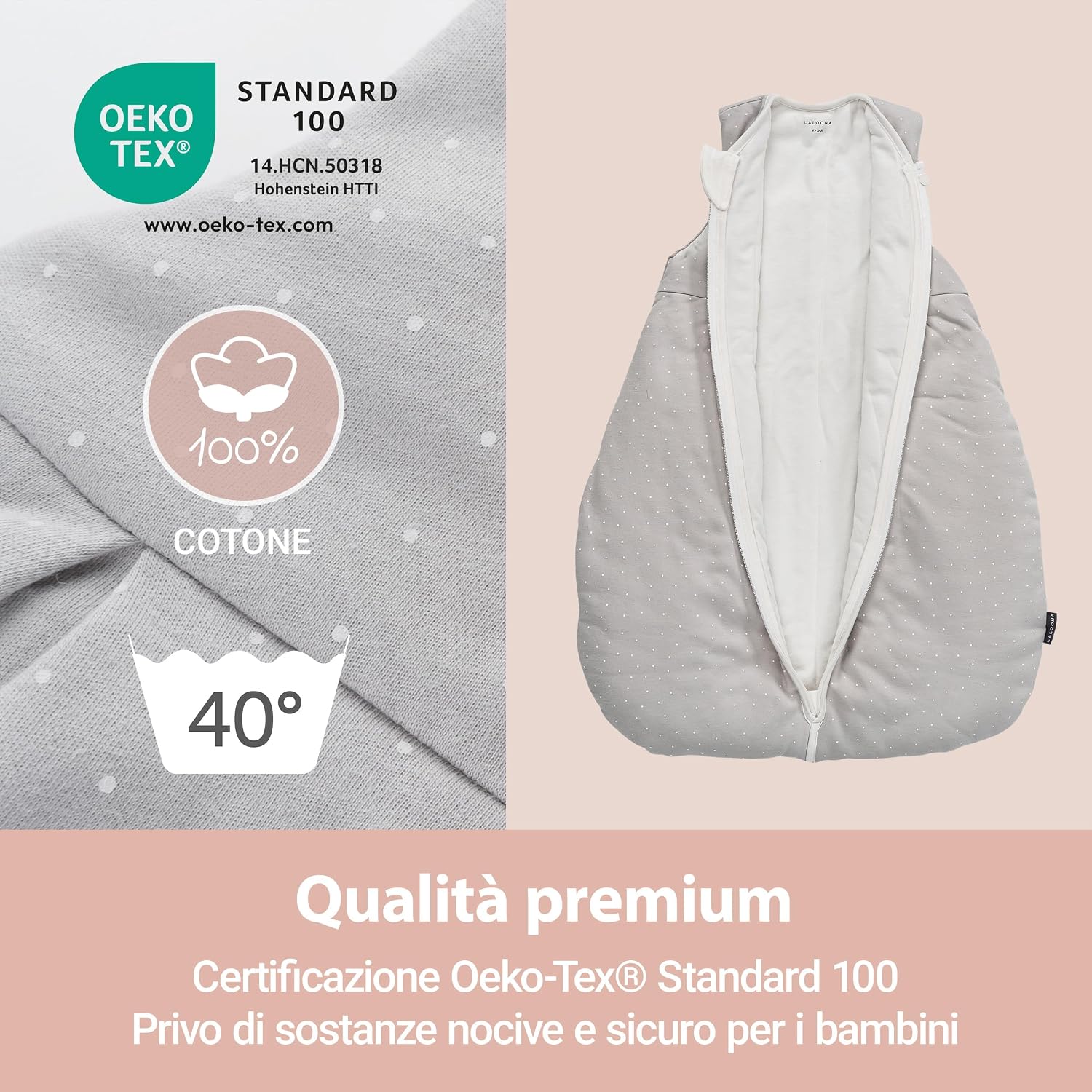 Thumbnail 5 de LaLoona Sacco nanna senza maniche 3 TOG: sollievo e calore per neonato, 0–6 mesi