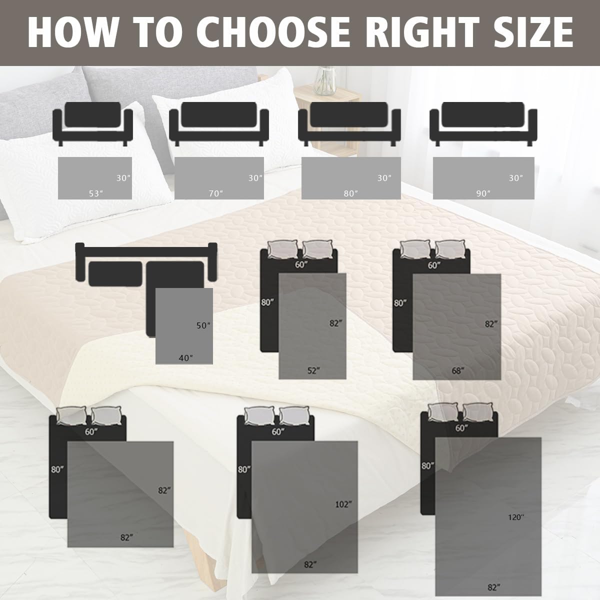 Thumbnail 6 de Ameritex Waterproof Pet Bed Cover with Anti-Slip Design (30x80 Inches, Chocolate)
