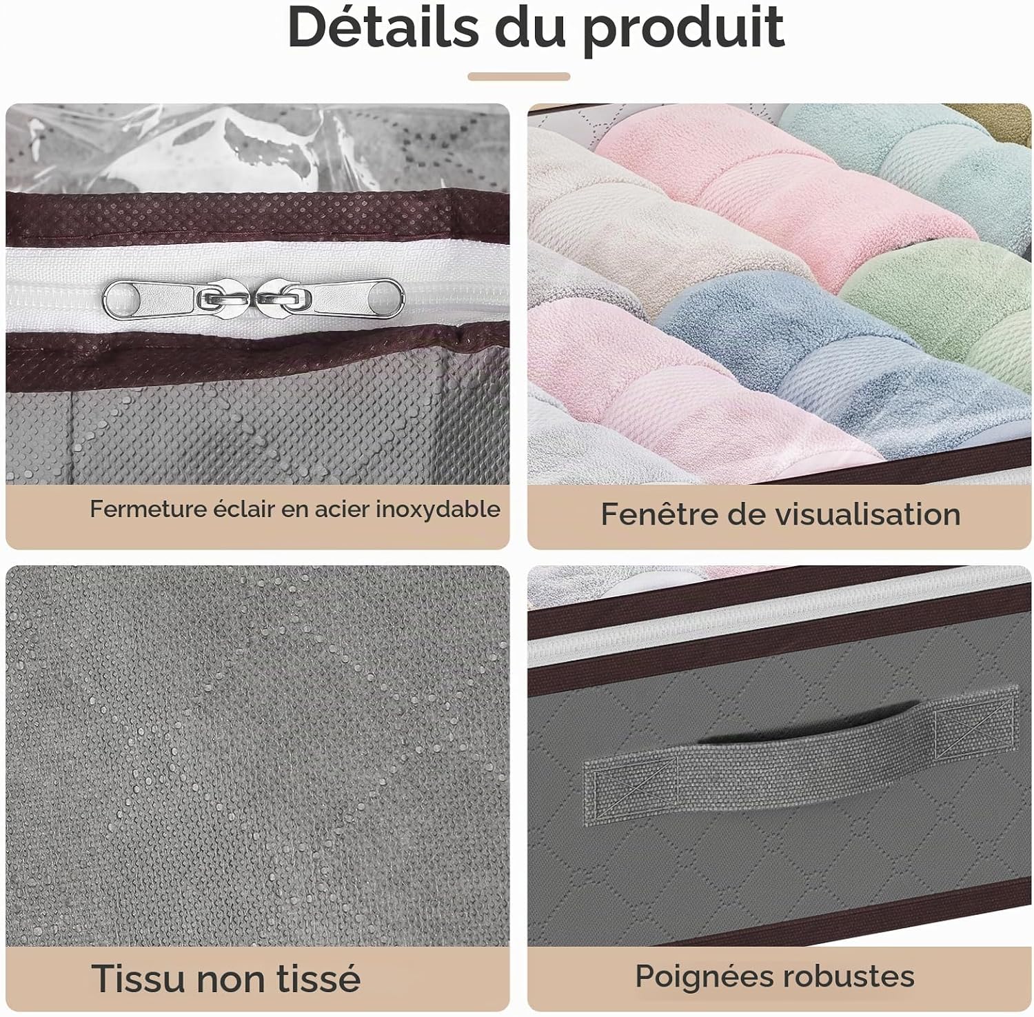 Thumbnail 3 de JAECU CD40-2 opbergzakken voor onder het bed, 40 l, opvouwbaar