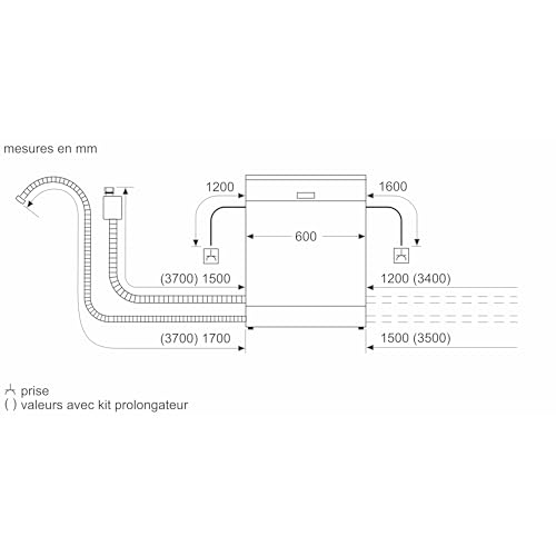 Thumbnail 13 de Bosch SMI2HTS02E: Lave-vaisselle encastrable 60 cm sans façade, noir sur bandeau acier brossé
