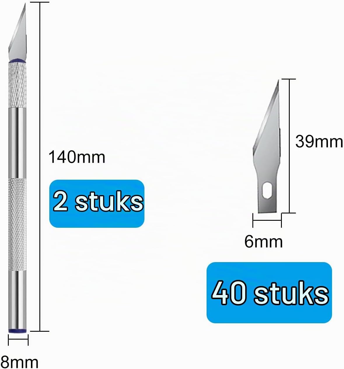 Thumbnail 1 de YPYMOD precisiesnijmessen, 2 stuks met 40 reservemesjes voor hobby en kunst