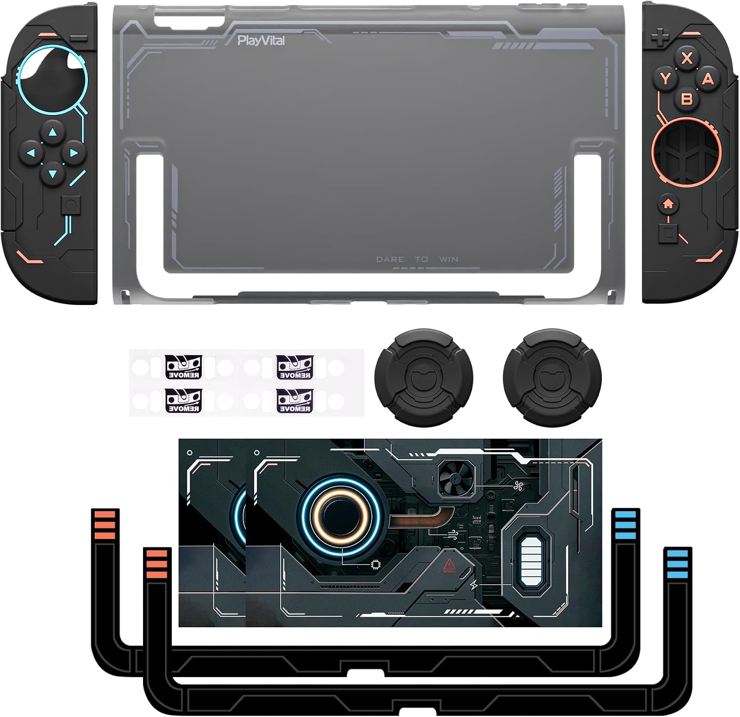 Thumbnail 6 de PlayVital Protective Case for Nintendo Switch 2: Stellar Mecha Ergonomic Silicone Grip with Dockable Shell