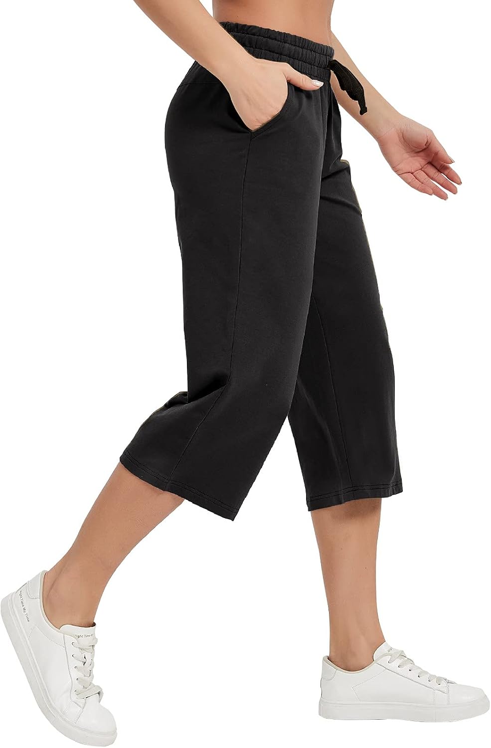 Detalle 2 de SPECIALMAGIC Women Capri Pants Cotton Yoga Wide Leg Pajama Pants Capris Sweatpants