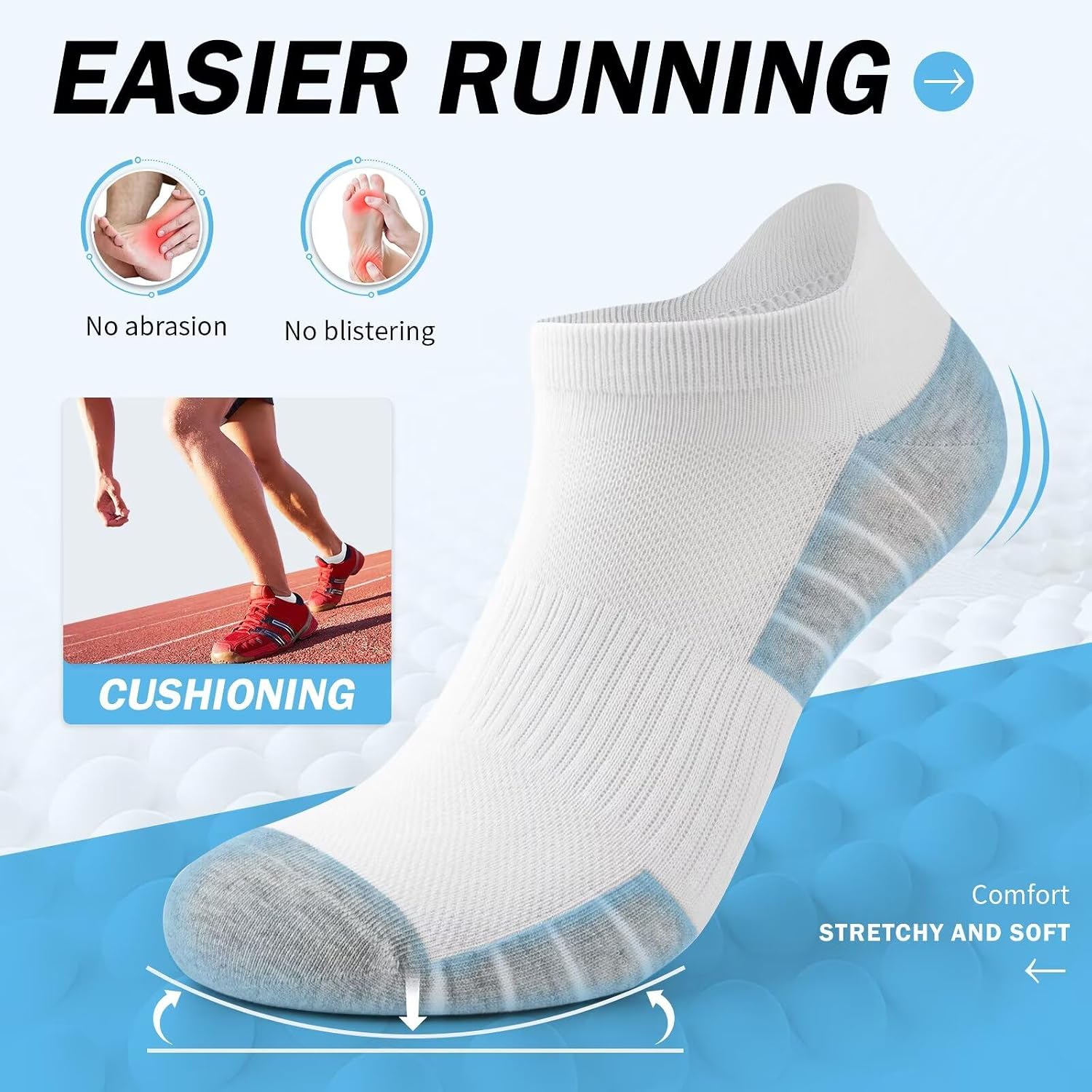 Thumbnail 4 de TUUHAW Trainer Socks 10 Pairs Cotton Ankle Socks