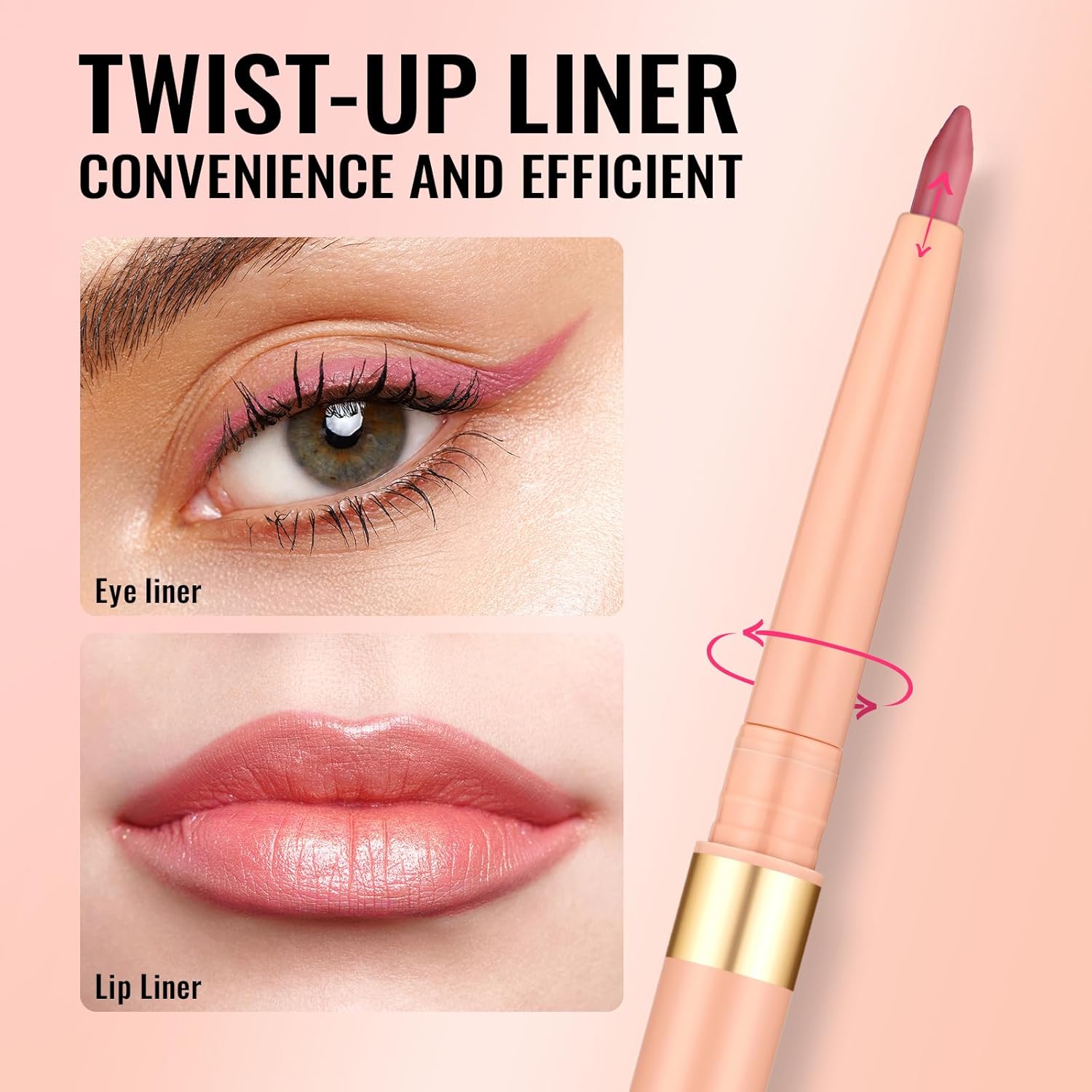 Detalle de OULAC Matita Labbra Rosa Opaco – Lipliner Impermeabile, Dura 16 Ore, Vegan