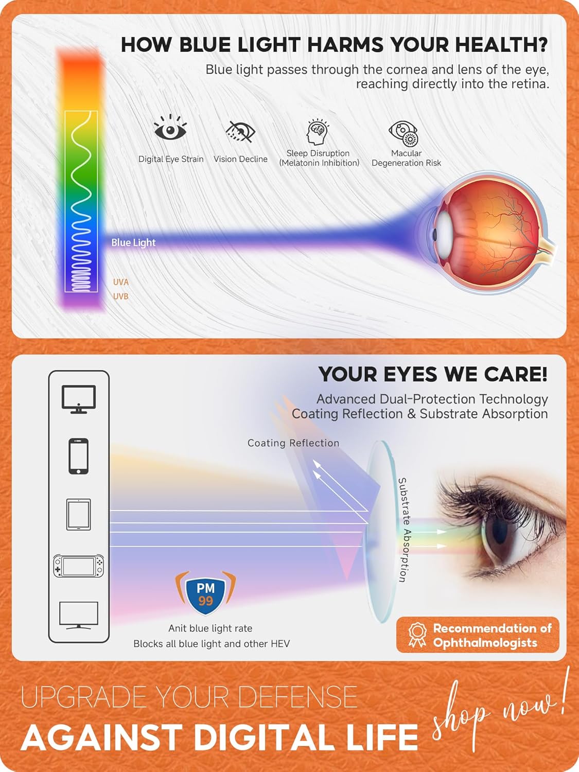 Thumbnail 3 de VMJFBJ Blue Light Glasses Womens Cat Eye