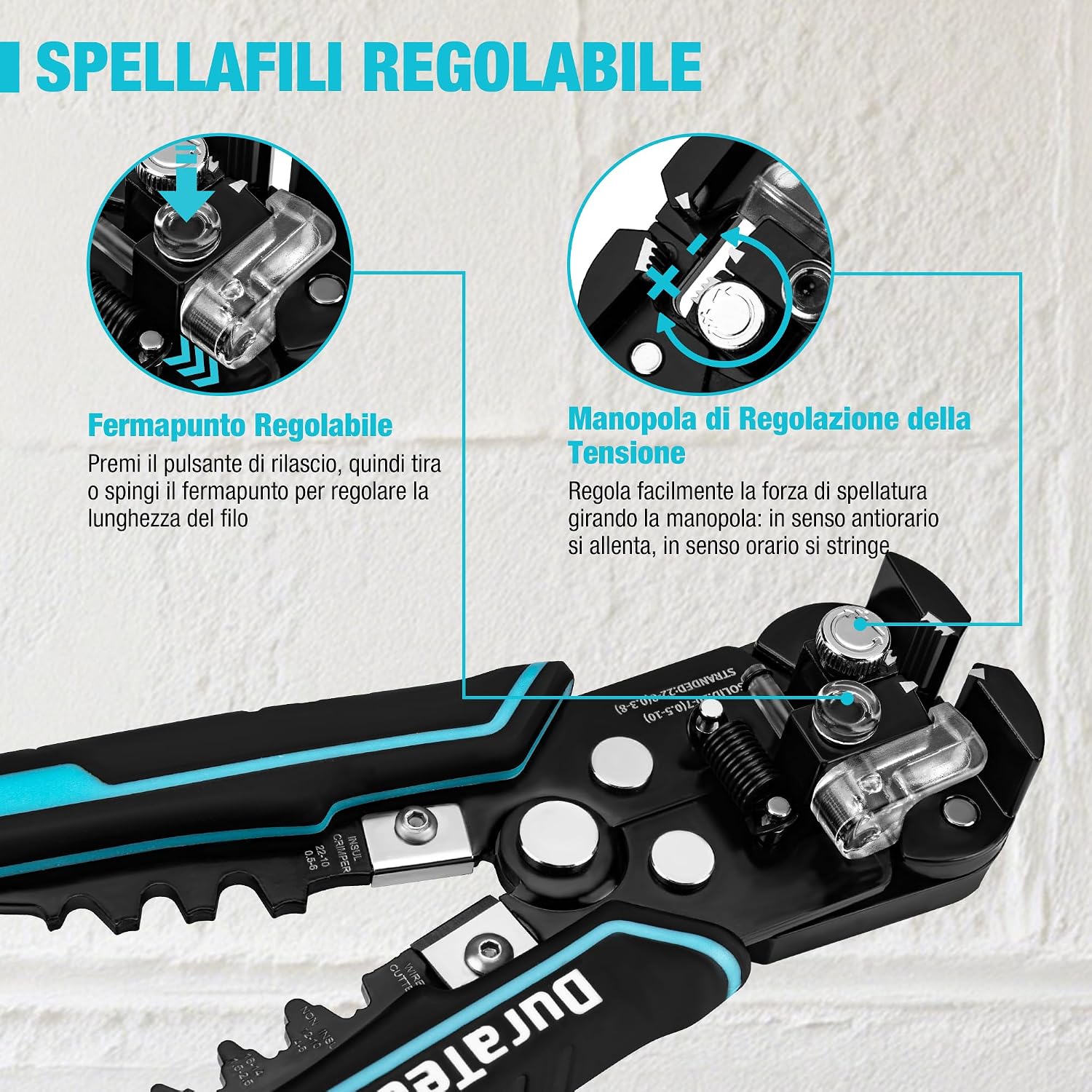 Detalle de DURATECH Spelafili Automatico 3-in-1 per Spelare: pratico, versatile e con due batterie