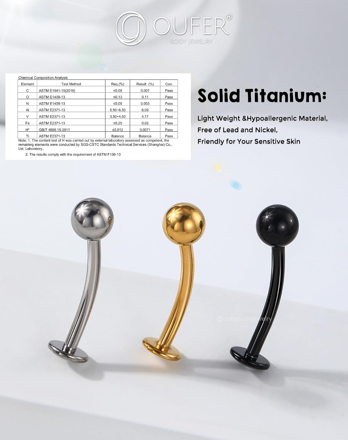 Thumbnail 3 de OUFER Body Piercing Bijou nombril Titanium 14G