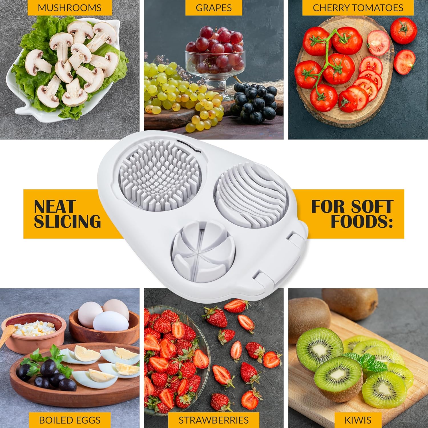 Detalle de CraftyCrocodile Egg Slicer for Hard Boiled Eggs (3 Slice Modes) Stainless Steel Egg Cutter