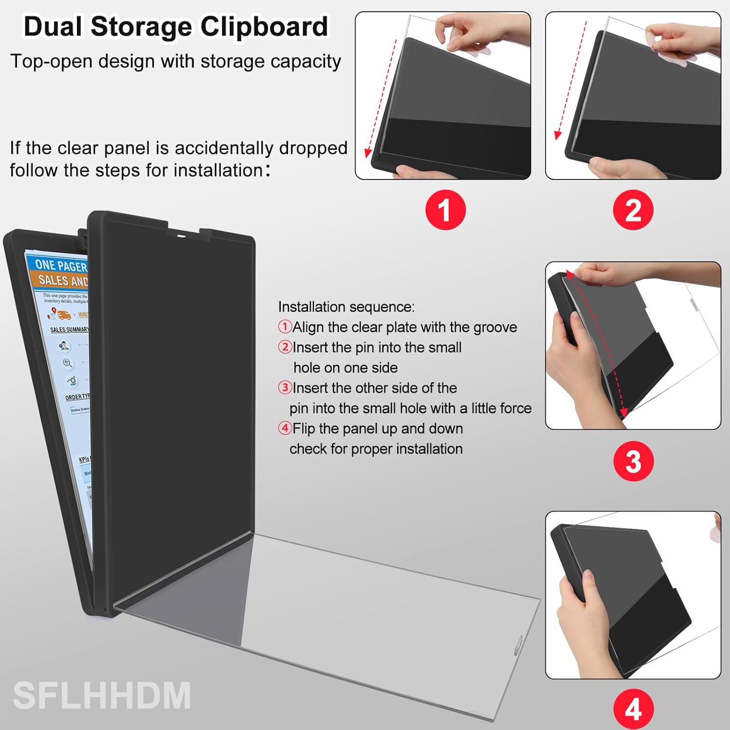 Thumbnail 5 de SFLHHDM Clipboard with Storage 8.5x11 Heavy Duty Clipboards 📋