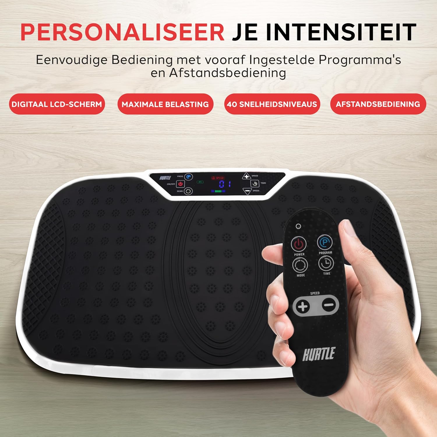 Detalle 2 de Hurtle HURVBTR36 trilplaat met 40 intensiteitsniveaus en weerstandsbanden