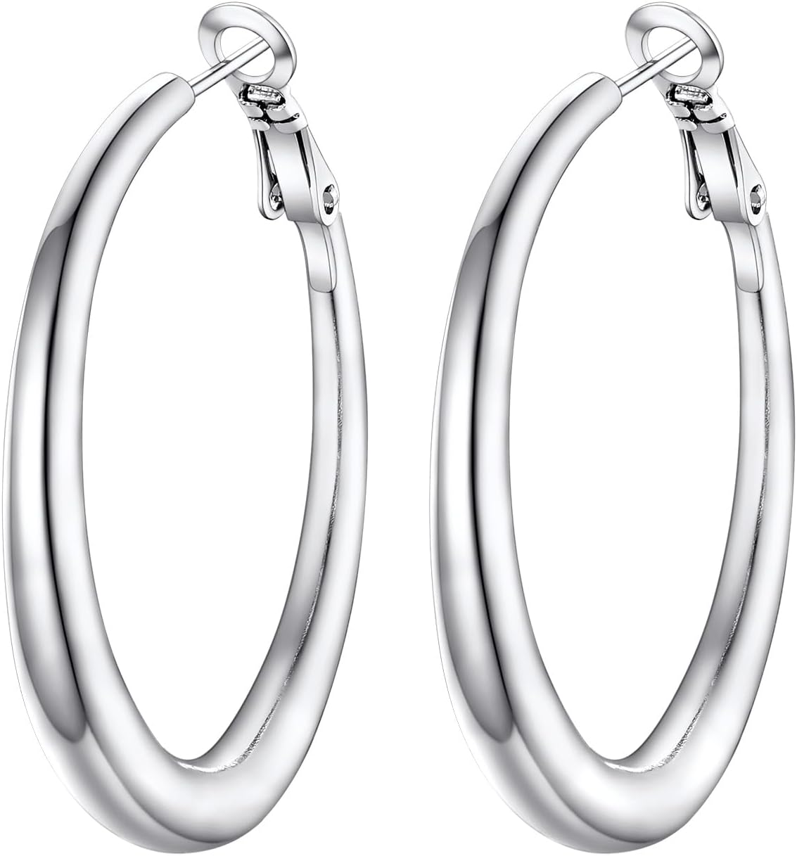 Detalle de PROSTEEL Créoles Femme en acier inoxydable 316L 40/60/80 mm – anneau type hoop
