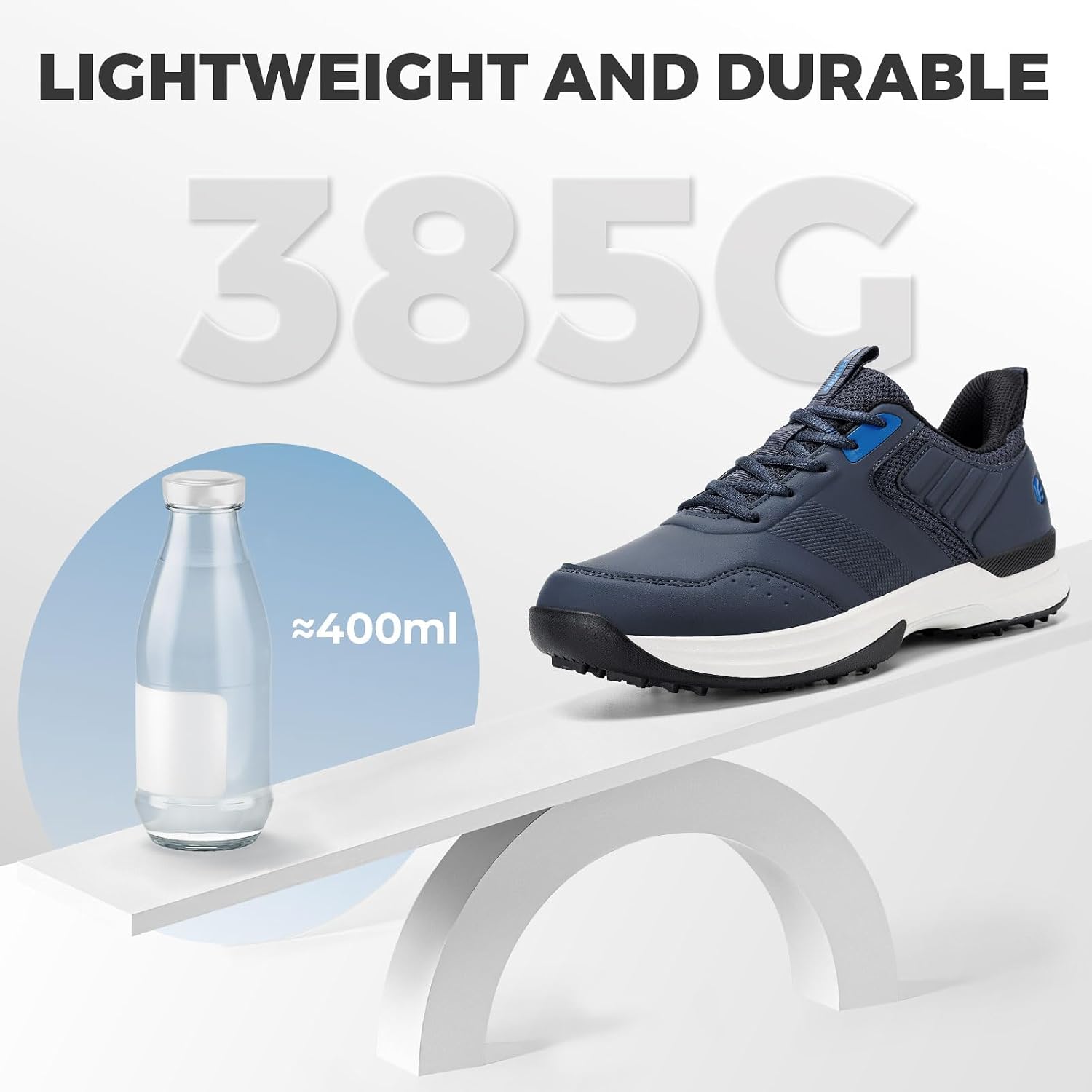 Thumbnail 6 de FitVille Men's Golf Shoes Extra Wide Fit: Professional Spiked Golf Shoes for All-Day Comfort