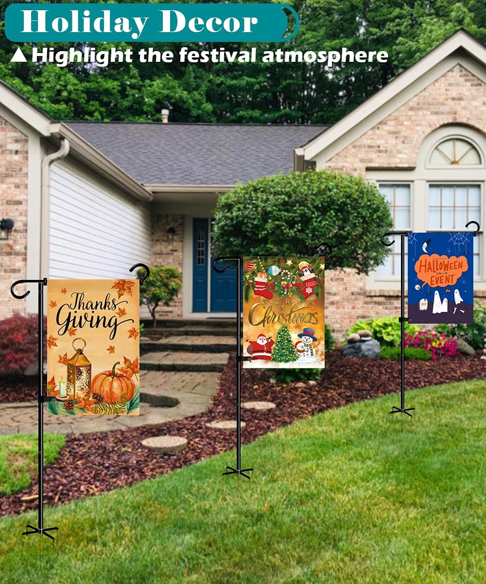 Detalle de Koutemie 49-Inch Garden Flag Stand, Adjustable 33 or 49 Inches, 5-Prong Base
