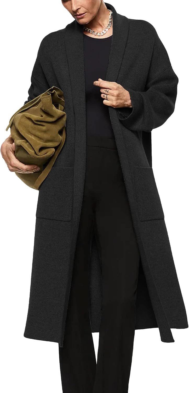 Detalle de Womens Long Sleeve Maxi Cardigan Oversized Coat