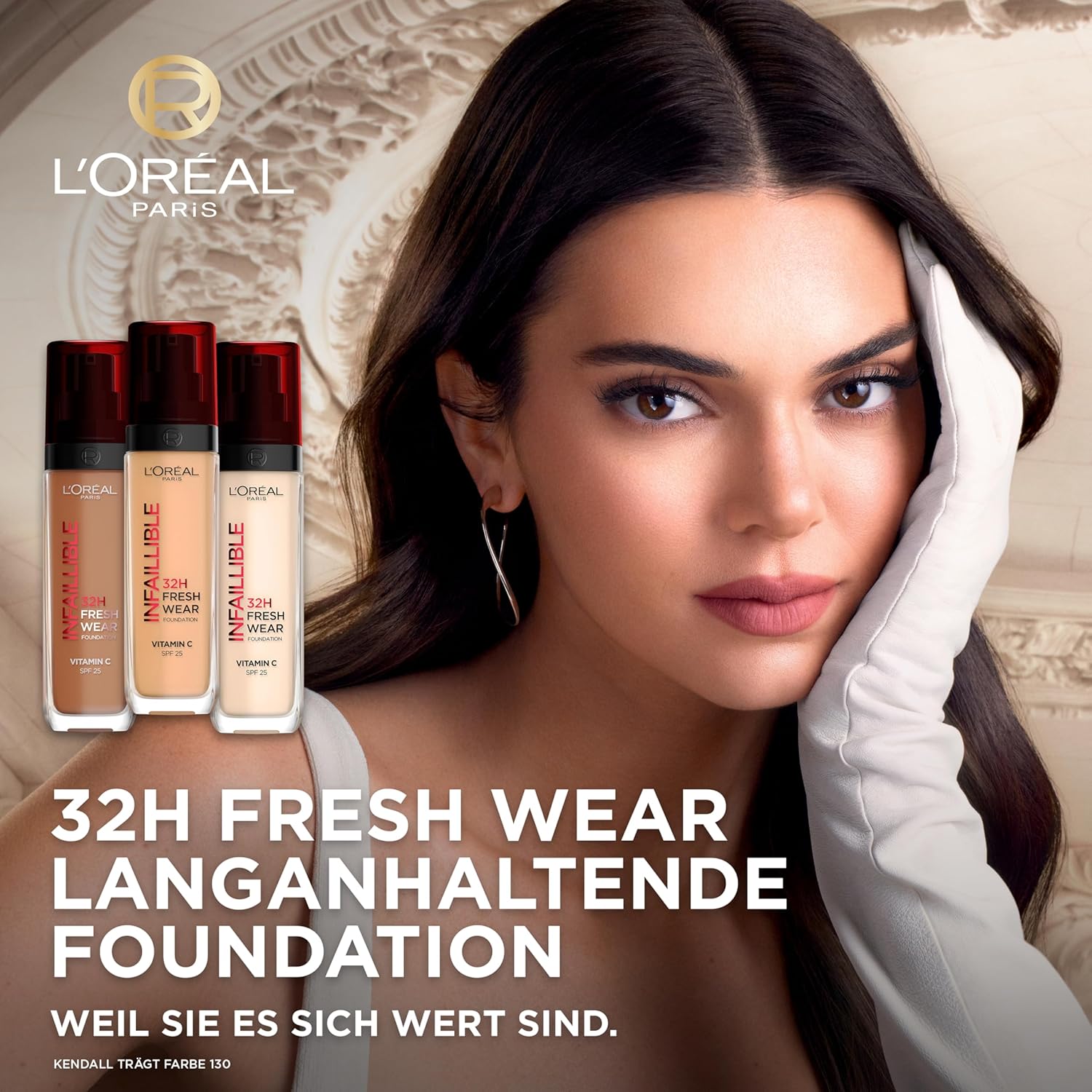 Thumbnail 1 de L’Oréal Paris Infaillible 32H Fresh Wear wasserfeste flüssige Foundation mit LSF 25 – 140 Cool (30 ml)