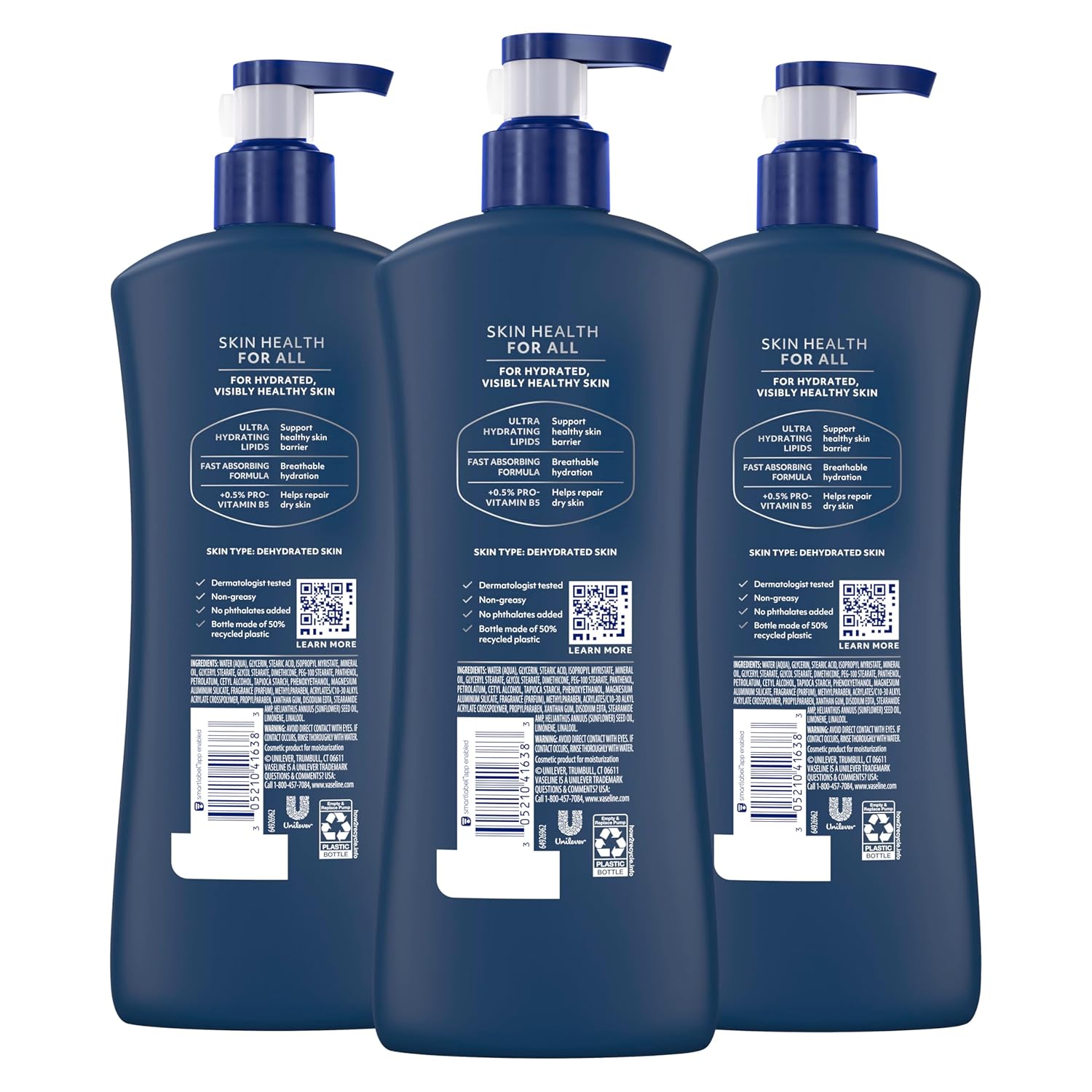 Thumbnail 1 de Vaseline Men’s Healing Moisture Hand & Body Lotion (Pack of 3) for Dry or Cracked Skin