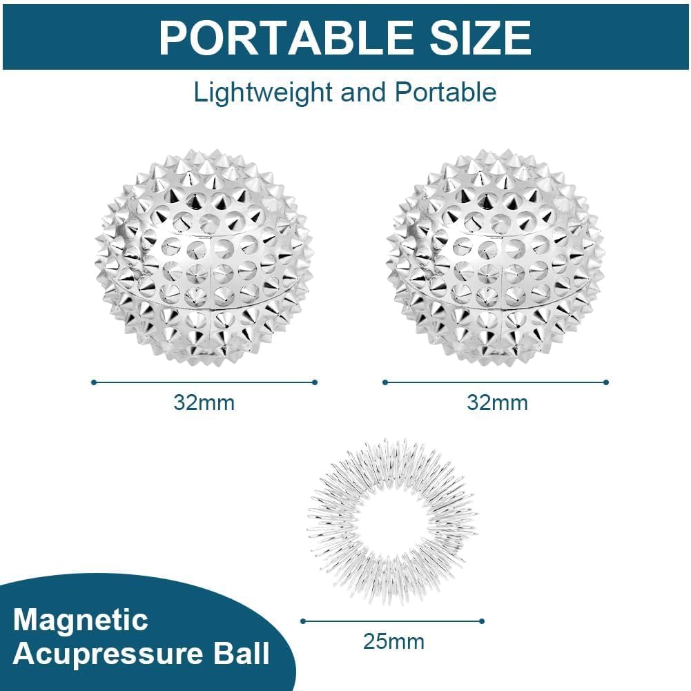 Detalle 2 de URAQT Palline Massaggio magnetiche con anelli massaggianti (set da 4) da 3,2 cm