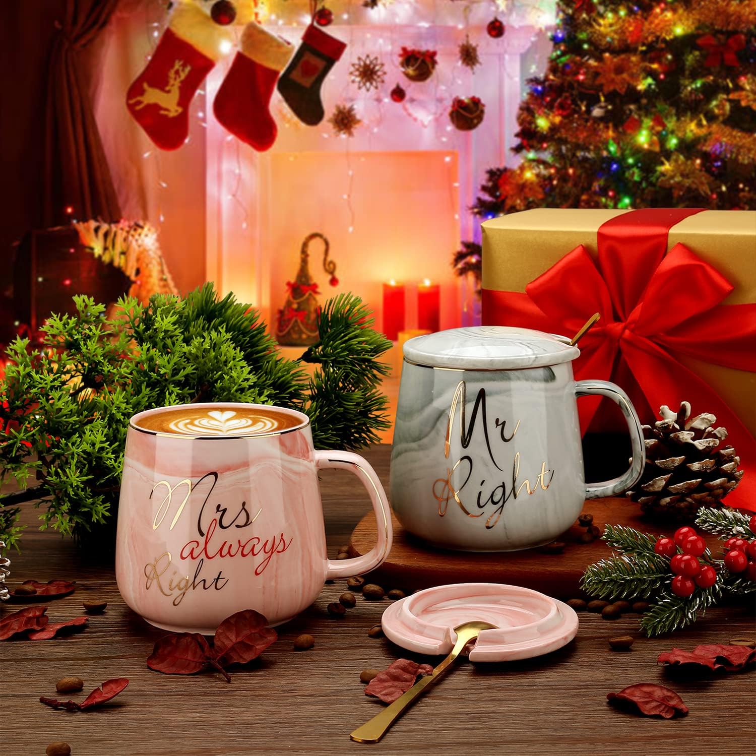 Thumbnail 5 de Sovyime couple coffee mugs – Mr Right & Mrs Always Right mokkenset, marmer