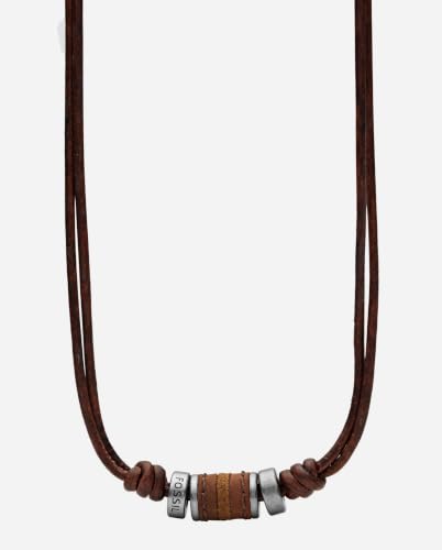Detalle de Fossil Halskette Für Männer Vintage Casual – Braun Leder, JF00899797