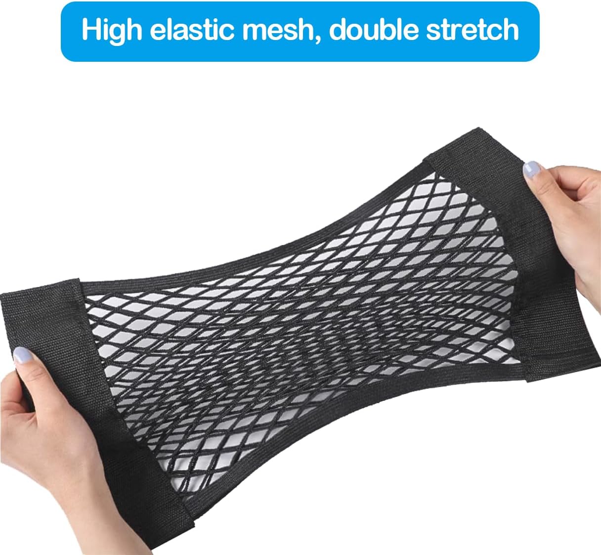 Thumbnail 2 de YOFADCI Filets de rangement pour coffre de voiture 80 x 25 cm (2 pièces) avec velcro et autocollants magiques