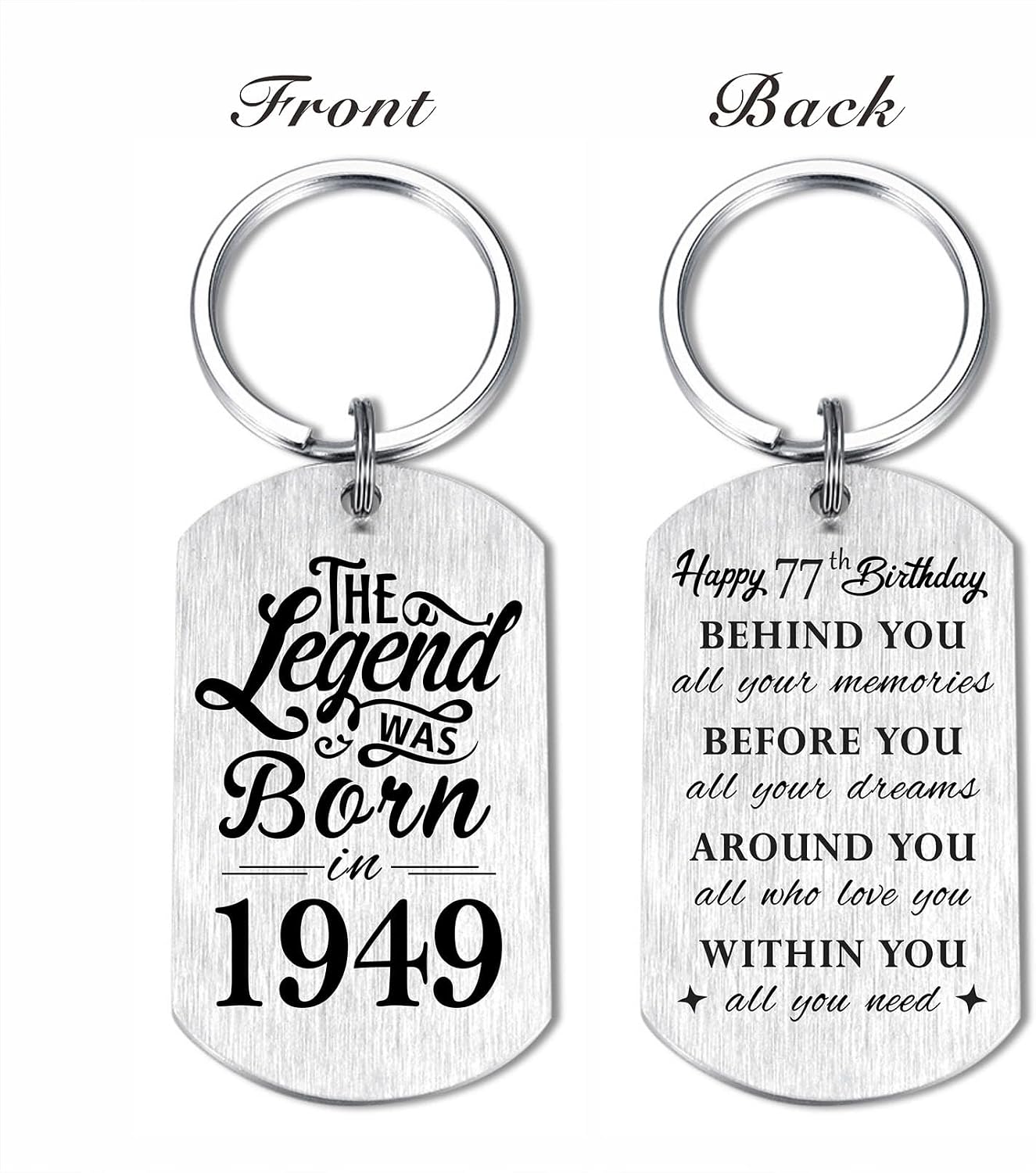 Thumbnail 2 de Yobent 77th Birthday Keyring 2x1.1 in