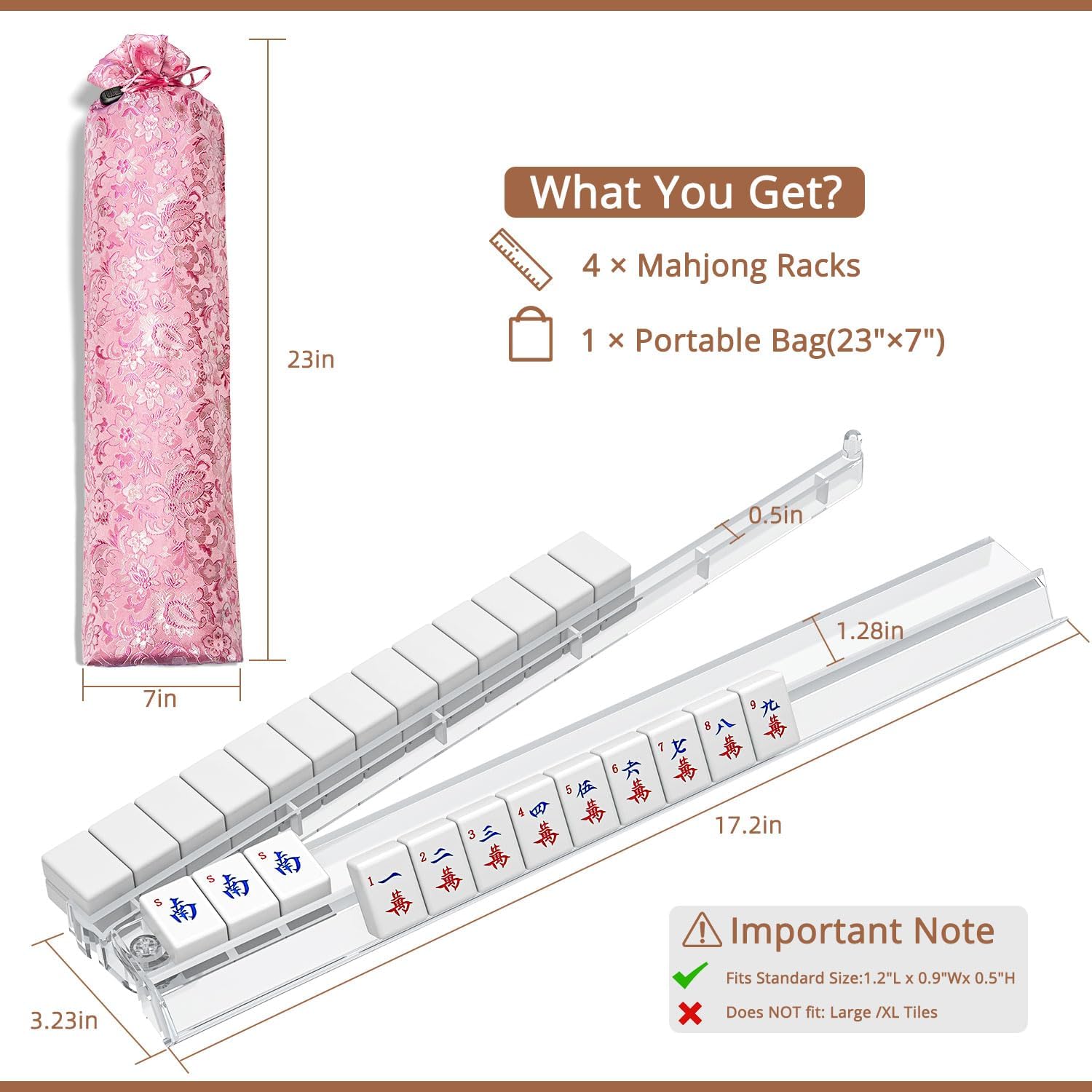 Detalle 2 de BASALTIX Mahjong Racks with Pushers, 3mm Clear Acrylic, Set of 4