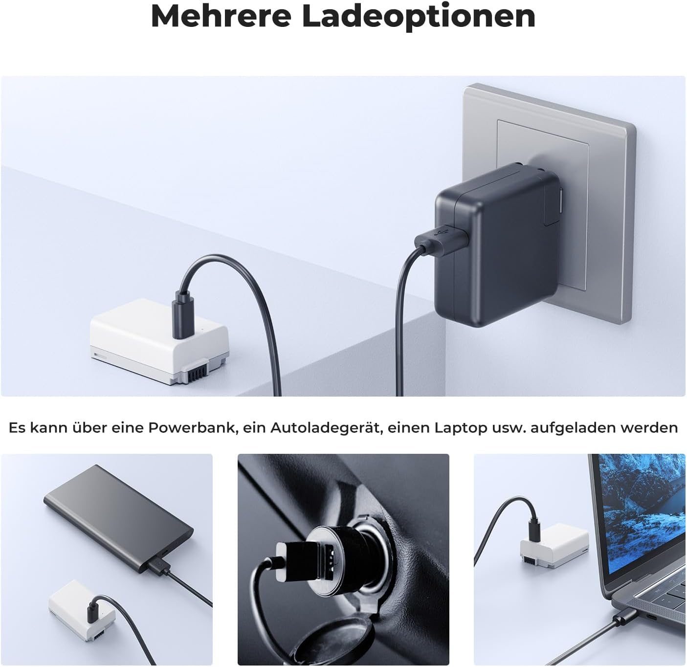 Thumbnail 5 de K&F CONCEPT EN-EL25 1250mAh Akku mit USB-C Direktladeanschluss für Nikon Z30, Z50 und Zfc – Upgrade-Modell Weiß/Grau
