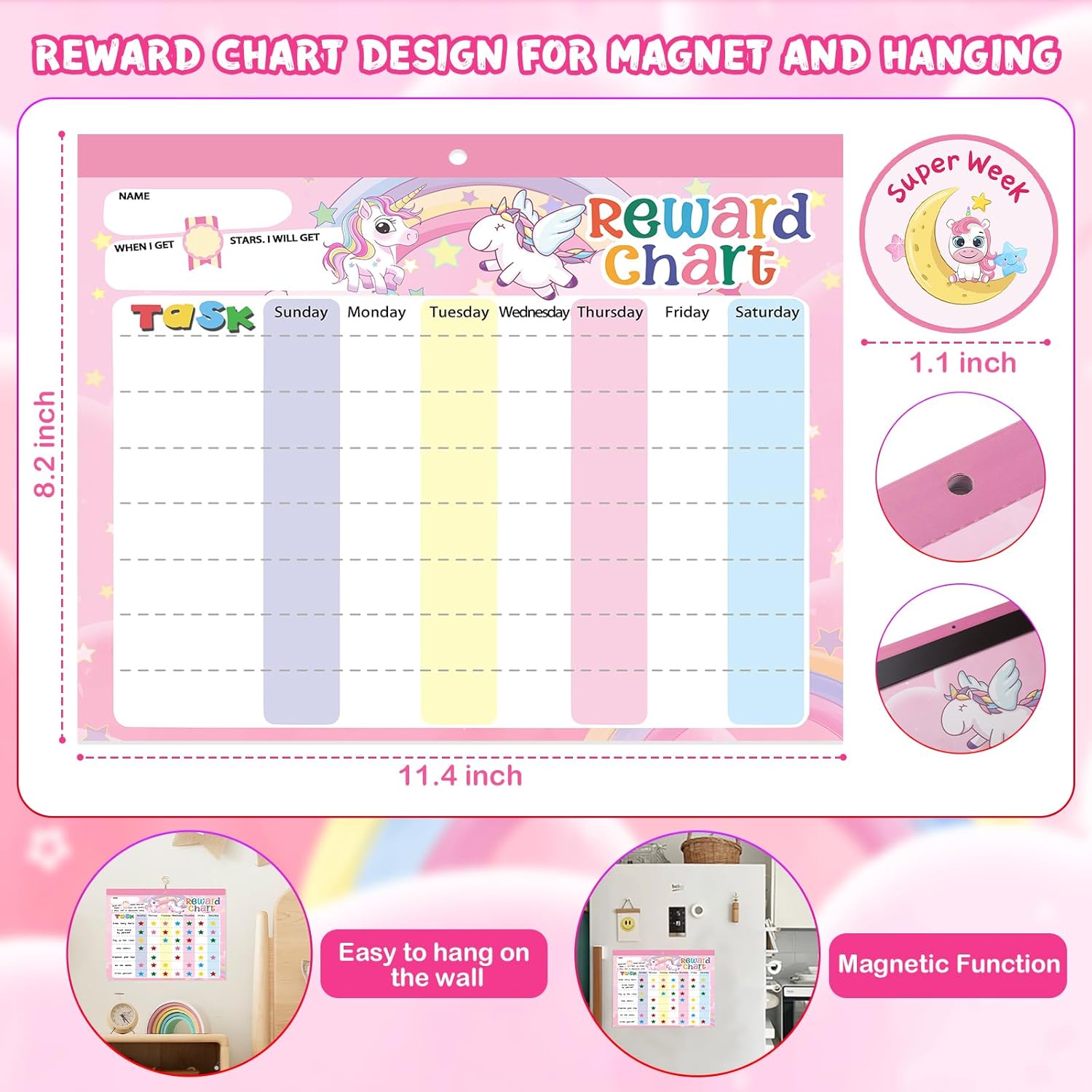 Thumbnail 2 de Magnetic Reward Chart for Kids with 26 charts 🧩