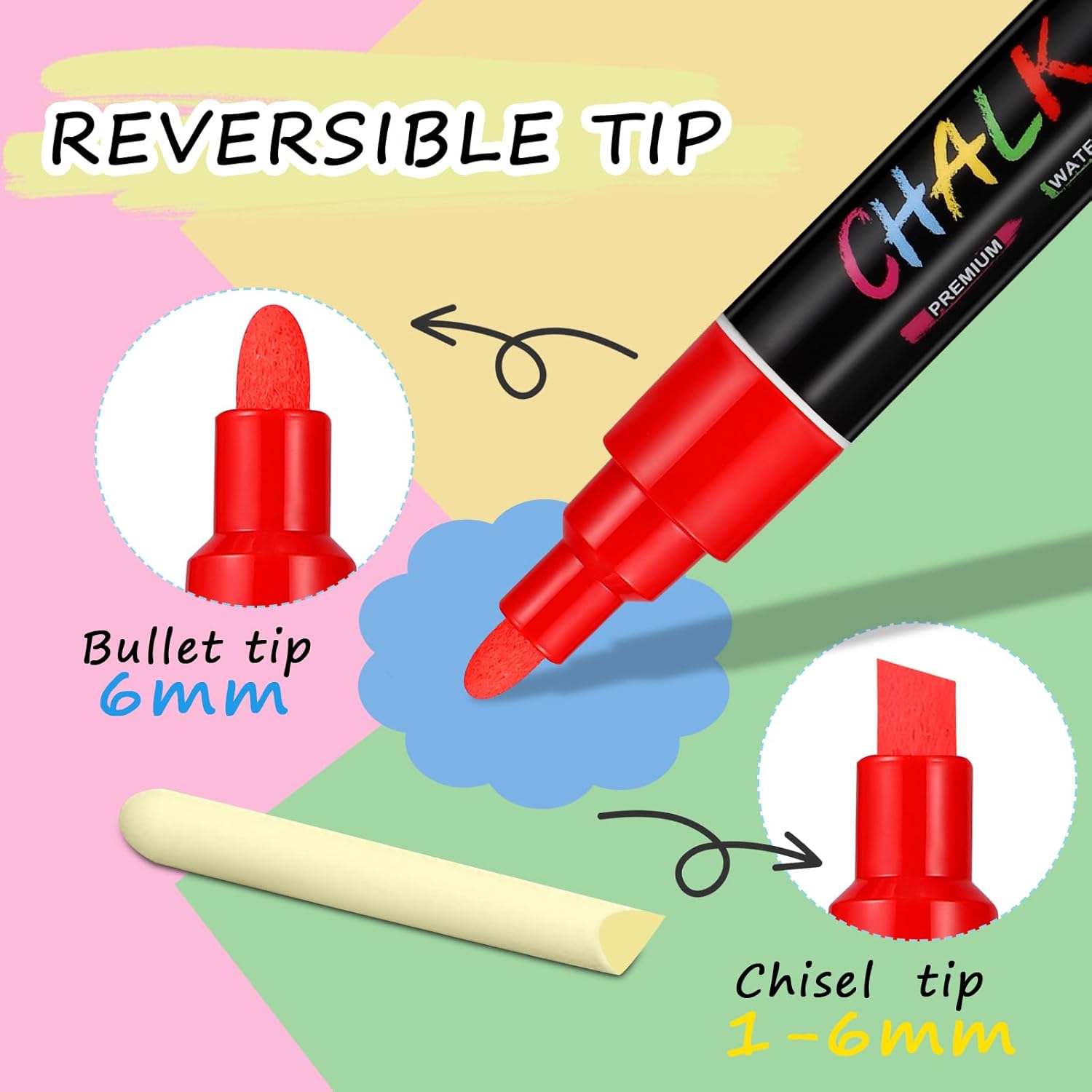 Thumbnail 4 de Thboxes 12 Colour Liquid Chalk Pens 6mm 🖊️