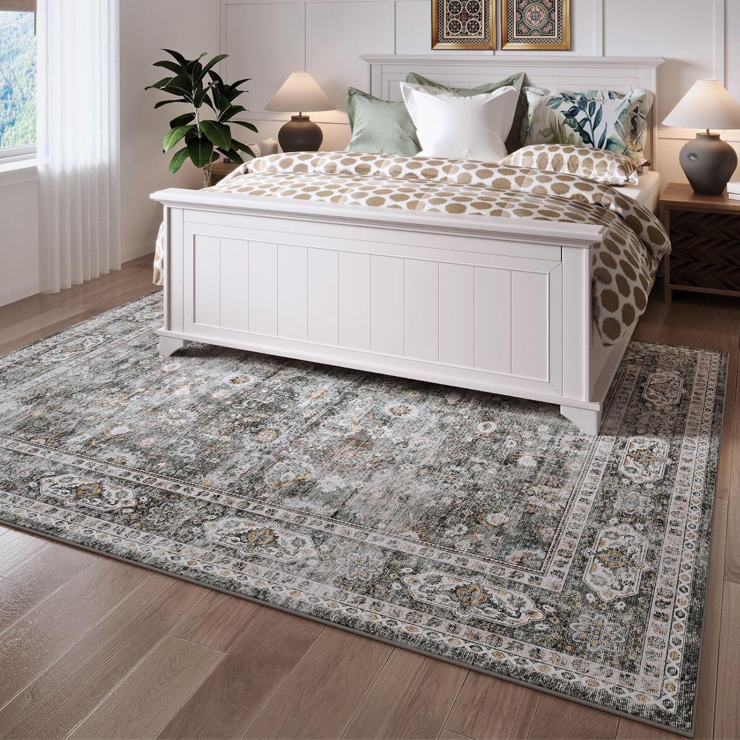 Thumbnail 5 de Rugcomf 8x10 Washable Boho Area Rug