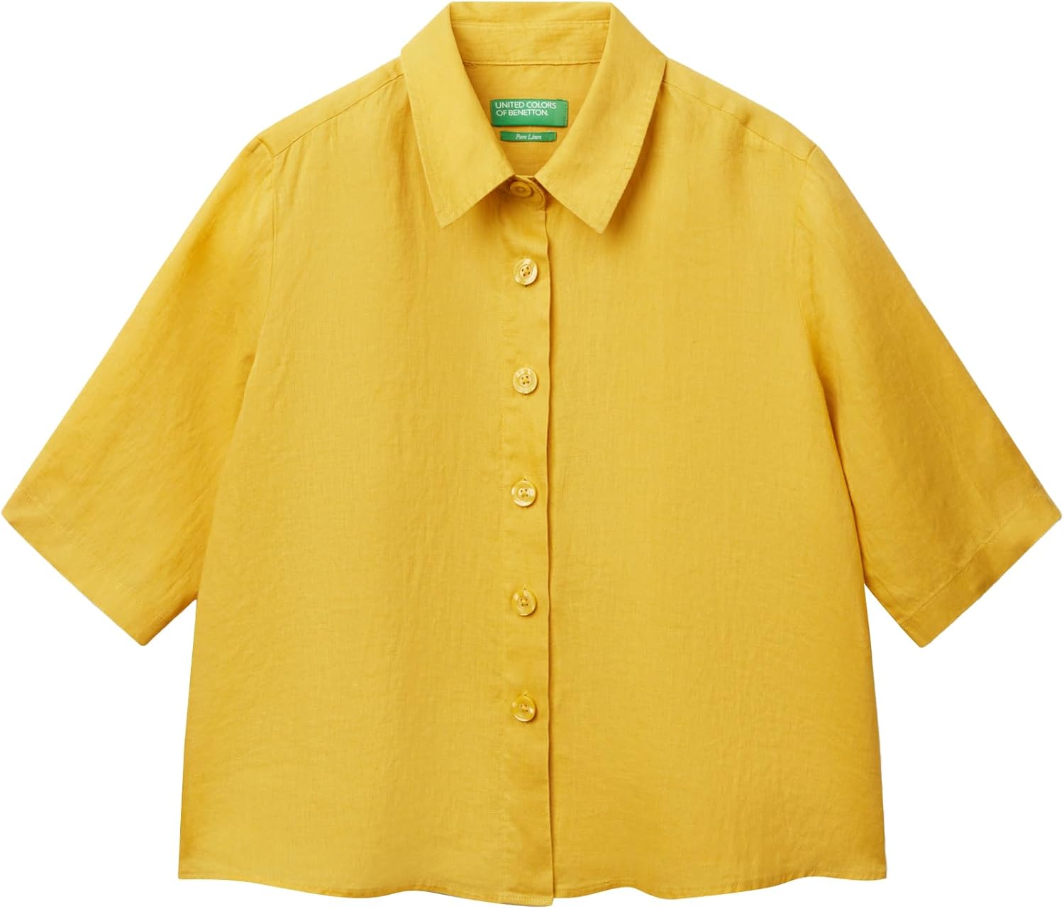 Detalle de Benetton Damen Leinenbluse 5bml5qb75