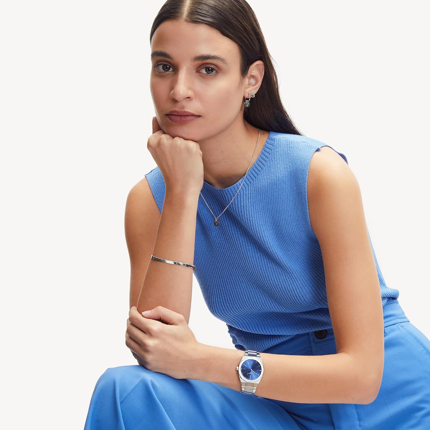 Thumbnail 1 de LIEBESKIND BERLIN Sleekchain Armband für Damen aus Edelstahl – poliert, mit Karabinerverschluss, 21 cm