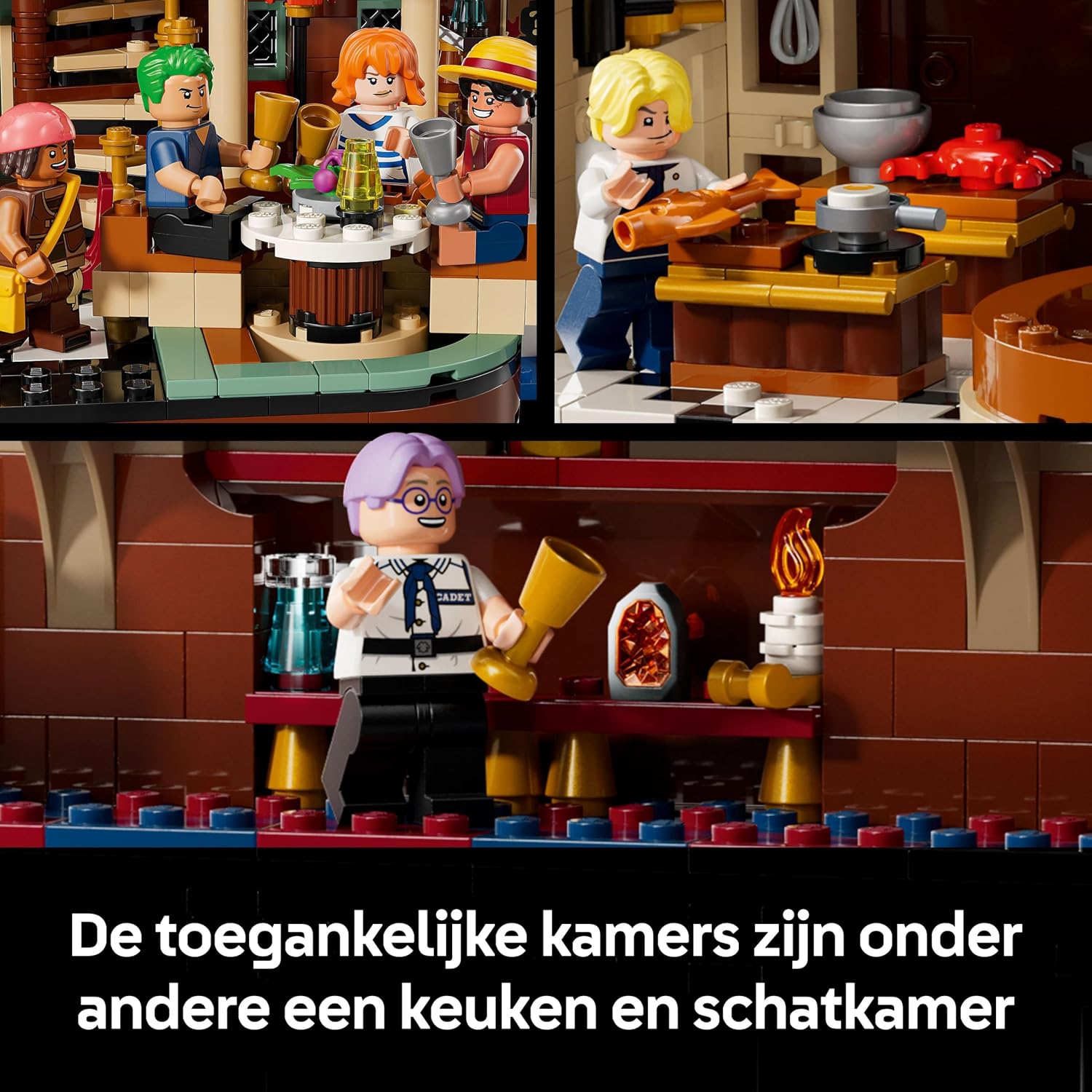 Detalle de LEGO ONE PIECE 75640 Het drijvende restaurant Baratie bouwset met 10 minifiguren