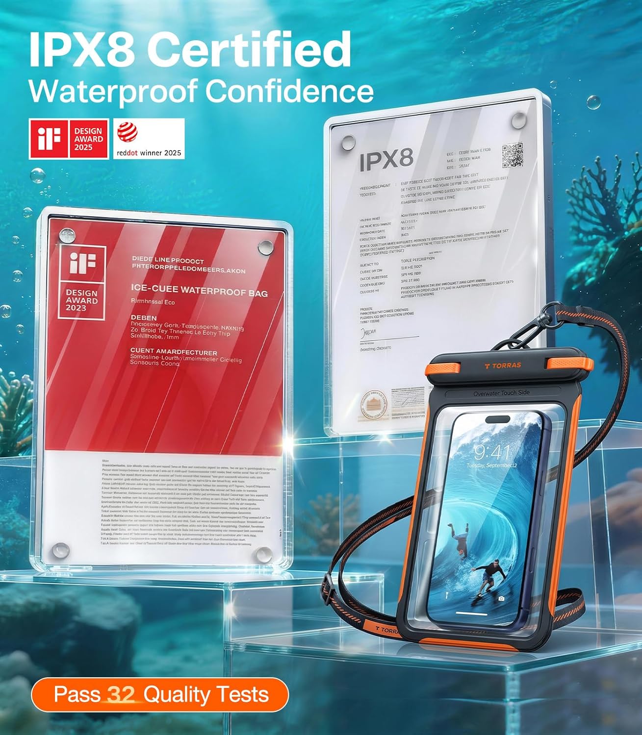 Thumbnail 3 de TORRAS IPX8 Waterproof Phone Pouch Floating: Clear underwater touch and reliable protection for iPhones and large smartphones