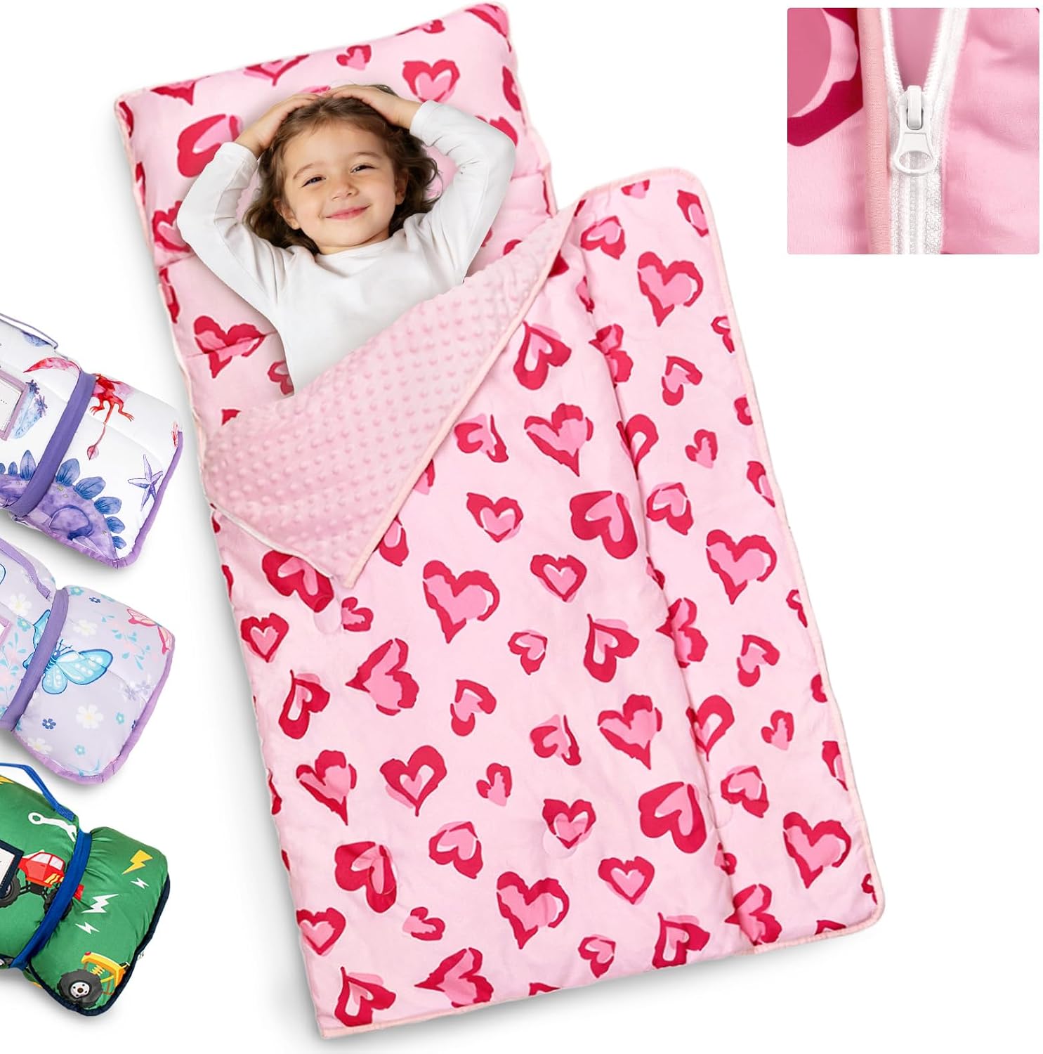 Detalle de Primlect Toddler Nap Mat with Pillow: Thick, Washable, and Ready for Naptime