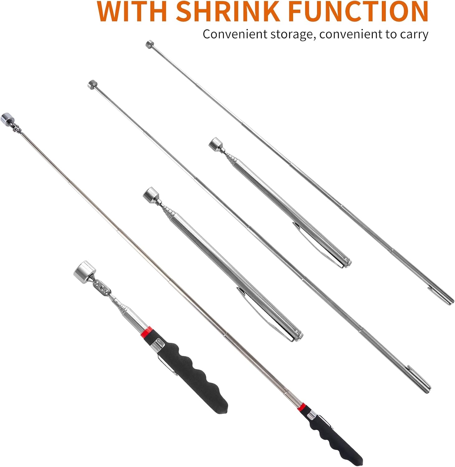 Detalle 2 de HARDK HK Telescoping Magnetic Pickup Tool Set of 3, 20 lb Pull Force
