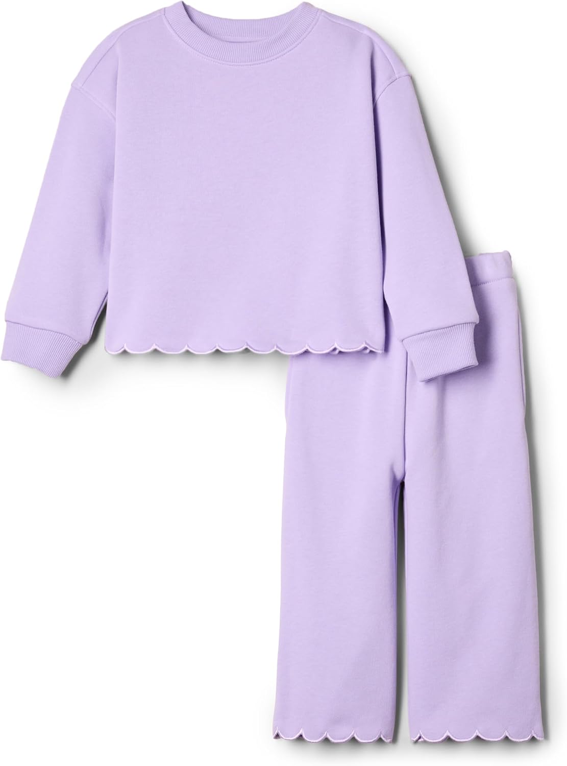 Detalle de Amazon Essentials x Sofia Grainge Toddlers and Baby Girls' French Terry Sweatshirt Pant and Top Set