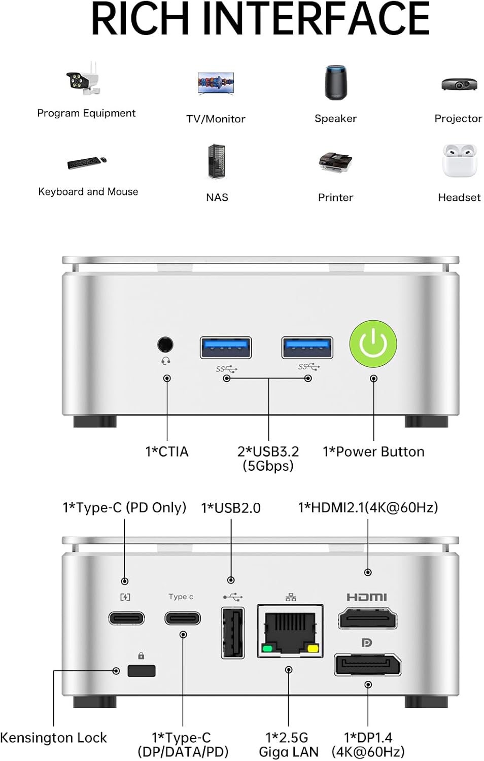 Thumbnail 4 de GMKtec NucBox G10 Ryzen 5 3500U Mini PC (16GB RAM, 512GB SSD) with Triple 4K Output, 2.5GbE LAN, WiFi/BT