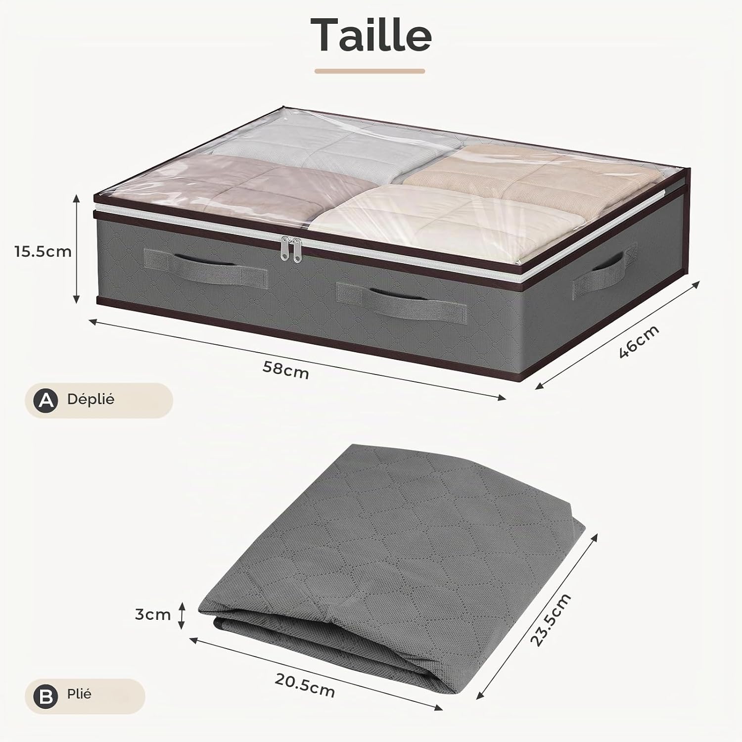 Thumbnail 1 de JAECU CD40-2 opbergzakken voor onder het bed, 40 l, opvouwbaar
