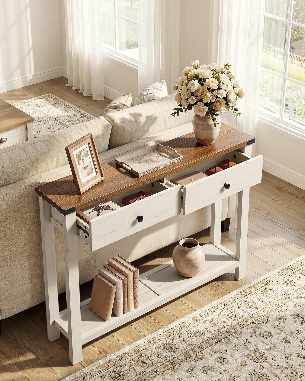 Detalle 2 de VASAGLE LIRY Collection LNT141W101 Console Table with Drawers and Lower Shelf