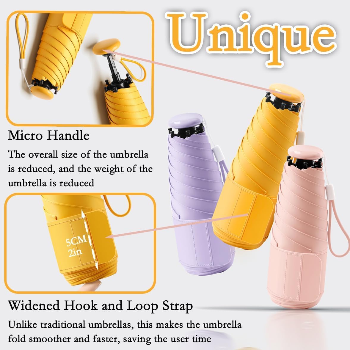 Thumbnail 3 de Mini Travel Folding Umbrella with Micro Button Handle — Ultra-Portable UV Shield for Everyday Use