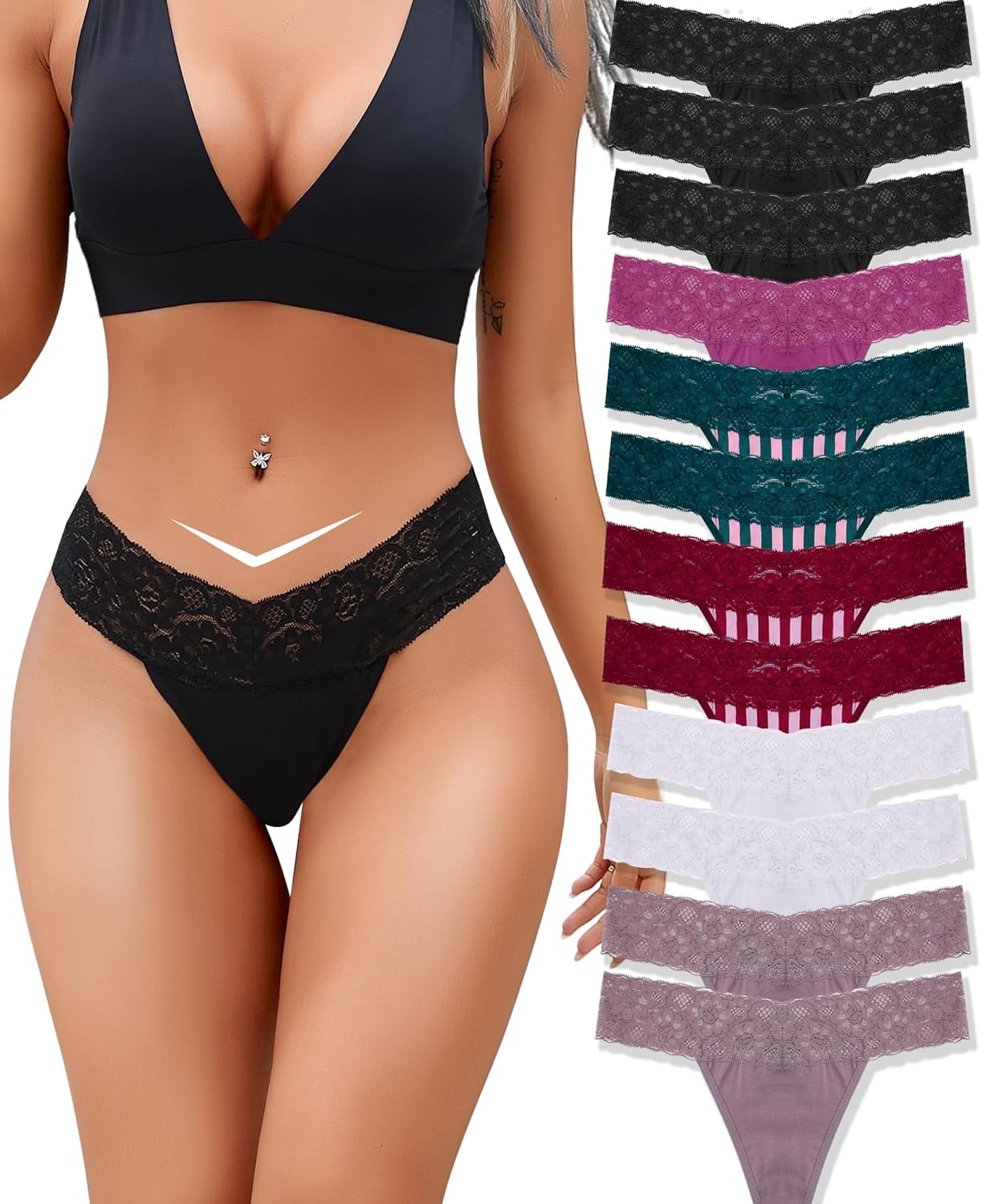 Thumbnail 5 de BeReady Baumwolle String Tanga Bequeme Spitzenunterwäsche