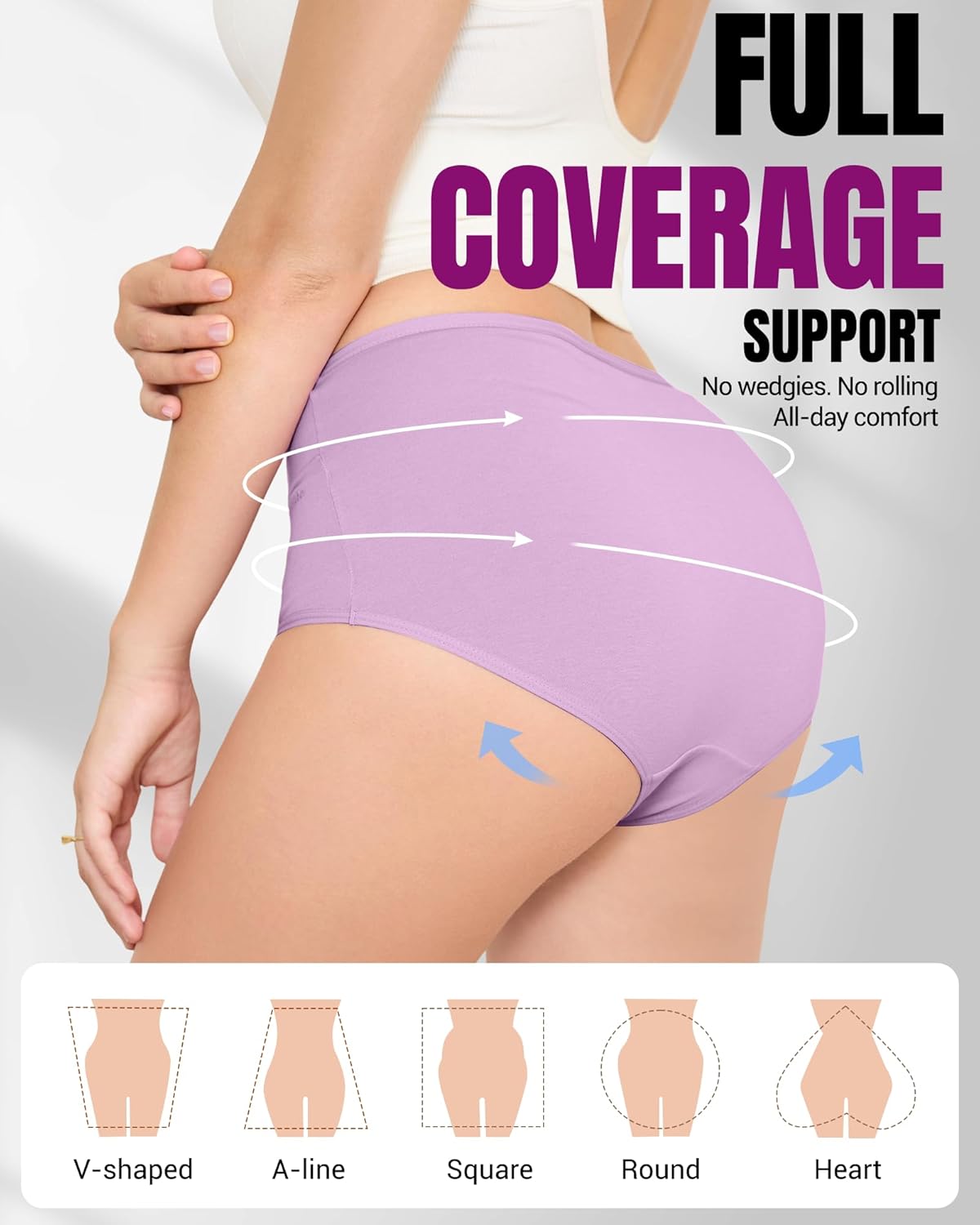 Detalle de TANSTC Bragas Mujer Algodón Elástico Culotte 5 Pack