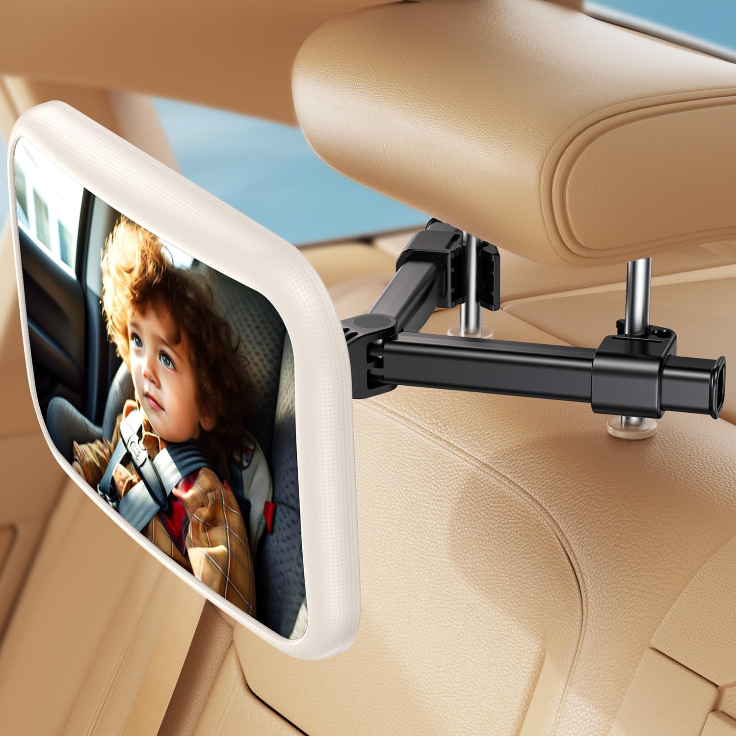 Thumbnail 6 de Mirrorsafe Baby Car Mirror for Rear-Facing Car Seats (White) – 360° Rotation, Shatterproof View