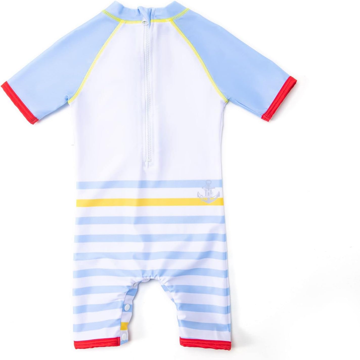 Thumbnail 3 de BONVERANO Baby Junge Ein Stück Kurzarm-Kleidung UV-Schutz 50+ Badeanzug mit Reißverschluss – Weiß, 2-3 Jahre