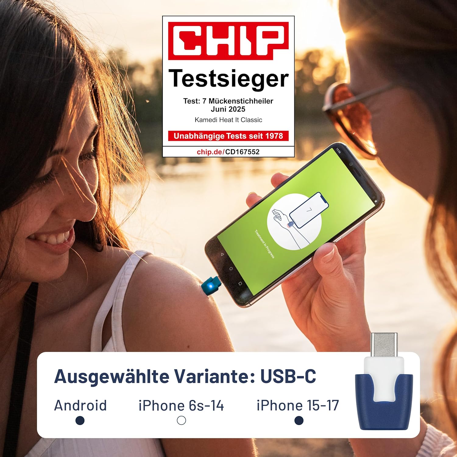 Detalle 2 de heat it Smartphone-Stichheiler: chemiefreie Wärmebehandlung gegen Juckreiz & Schmerz