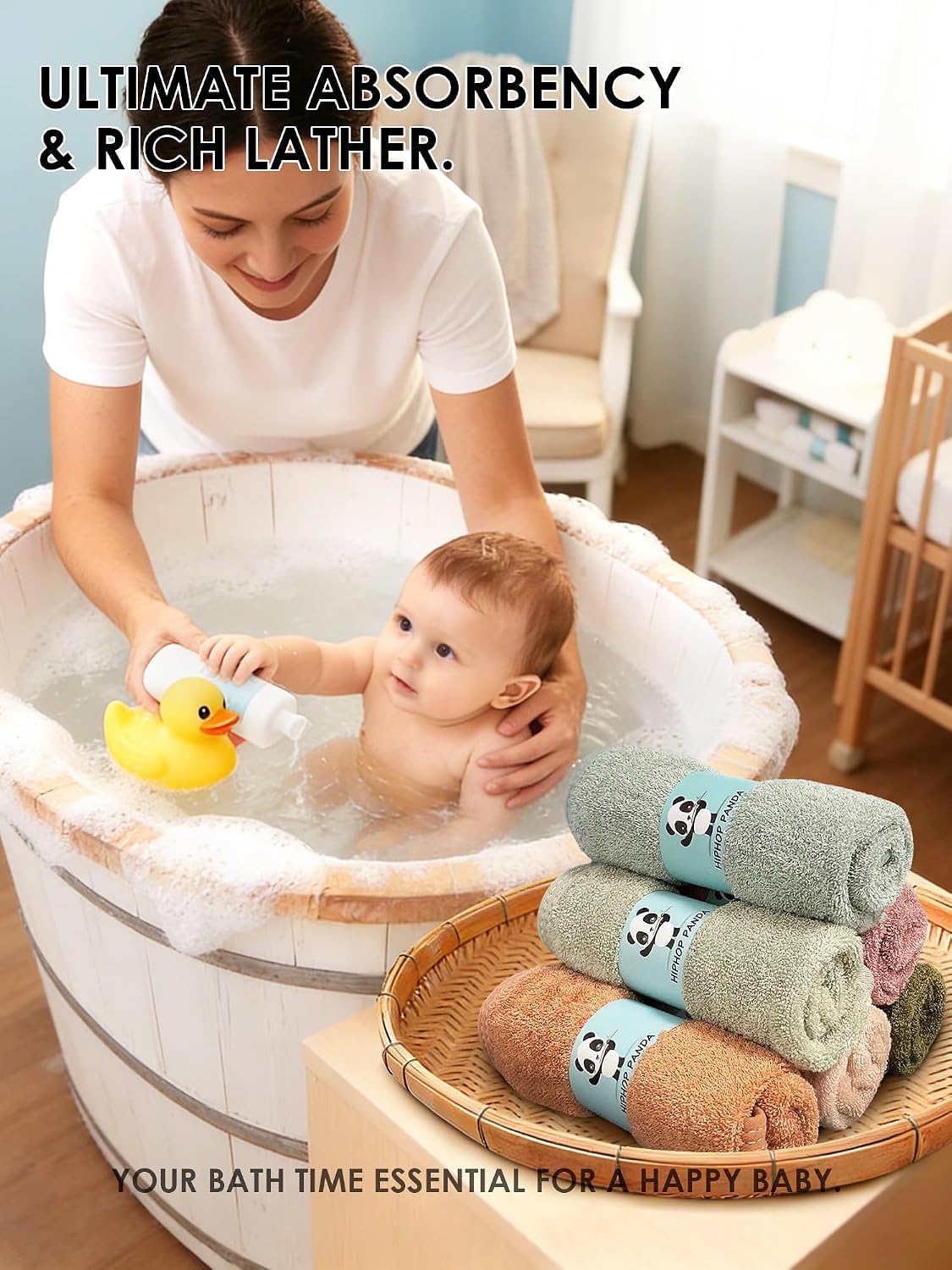 Detalle de HIPHOP PANDA Baby Washcloths, 6-Pack